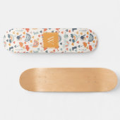 Cute Oranje Blue Spring Rainbow Clouds Pattern Skateboard (Horizontaal)