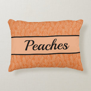 Cute Oranje Botanical Gepersonaliseerd Pet Accent Kussen