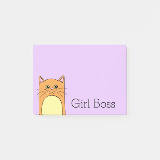 Cute Oranje Cat Girl Boss Post-it® Notes (Voorkant)