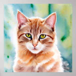 Cute Oranje Cat Poster