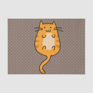 Cute Oranje Cat Tissuepapier