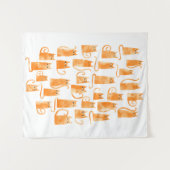 Cute Oranje Cat Wandkleed (Voorkant (horizontaal))
