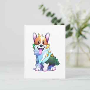 Cute Oranje corgi voor een positieve stemming Briefkaart
