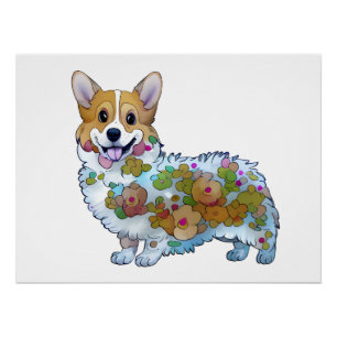 Cute Oranje corgi voor een positieve stemming Perfect Poster
