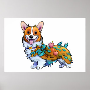 Cute Oranje corgi voor een positieve stemming Poster