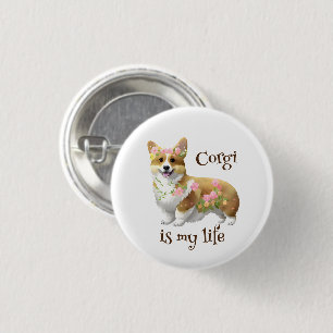 Cute Oranje corgi voor een positieve stemming Ronde Button 3,2 Cm