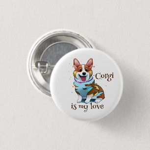 Cute Oranje corgi voor een positieve stemming Ronde Button 3,2 Cm