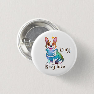 Cute Oranje corgi voor een positieve stemming Ronde Button 3,2 Cm