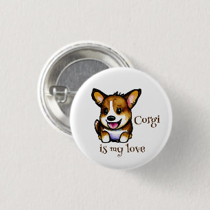 Cute Oranje corgi voor een positieve stemming Ronde Button 3,2 Cm