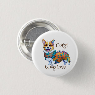 Cute Oranje corgi voor een positieve stemming Ronde Button 3,2 Cm