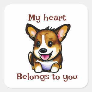 Cute Oranje corgi voor een positieve stemming Vierkante Sticker