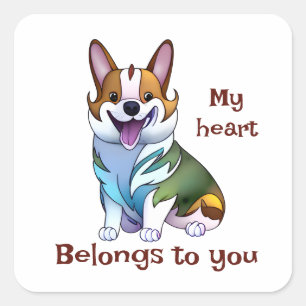Cute Oranje corgi voor een positieve stemming Vierkante Sticker