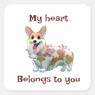 Cute Oranje corgi voor een positieve stemming Vierkante Sticker