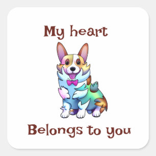 Cute Oranje corgi voor een positieve stemming Vierkante Sticker