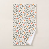 Cute Oranje en Leaves Pattern Bad Handdoek (Handdoek)
