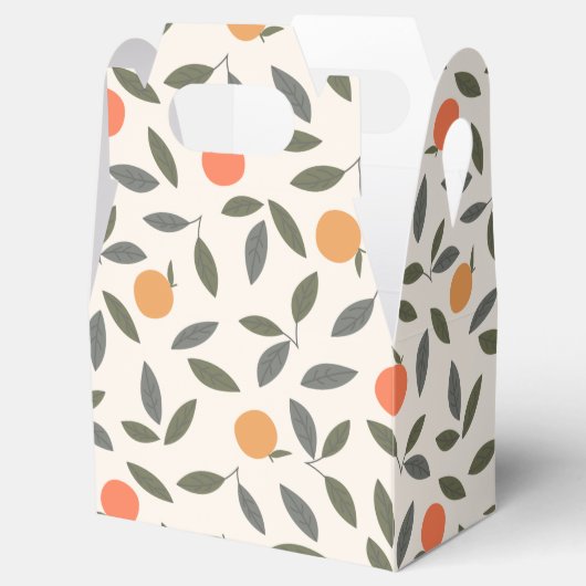 Cute Oranje en Leaves Pattern Bedankdoosjes (Geopend)