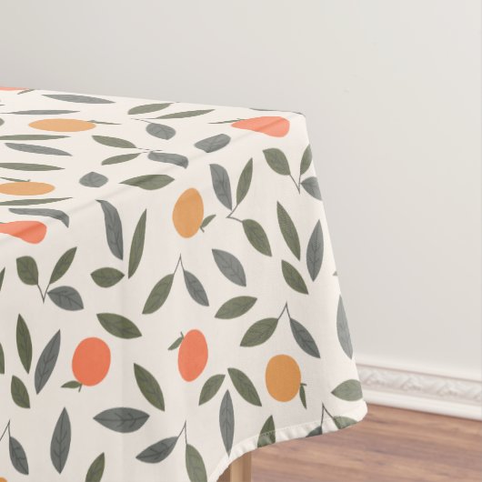 Cute Oranje en Leaves Pattern Tafelkleed (Voorbeeld)