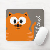 Cute Oranje Fat Cat met Taupe Personalized Muismat (Met muis)