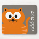 Cute Oranje Fat Cat met Taupe Personalized Muismat (Voorkant)