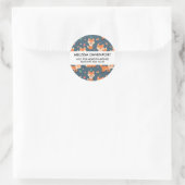 Cute Oranje Fox Animal Pattern-adres Ronde Sticker (Tas)