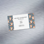 Cute Oranje Fox Animal Pattern Magnetisch Visitekaartje (Voorbeeld)