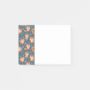 Cute Oranje Fox Animal Pattern Post-it® Notes