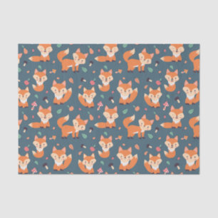 Cute Oranje Fox Animal Pattern Tissuepapier