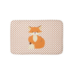 Cute Oranje Fox Bath Mat