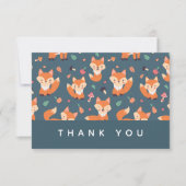 Cute Oranje Fox Pattern Hartelijk dank Bedankkaart (Voorkant)