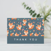 Cute Oranje Fox Pattern Hartelijk dank Bedankkaart (Staand voorkant)