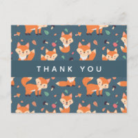 Cute Oranje Fox Pattern Hartelijk dank