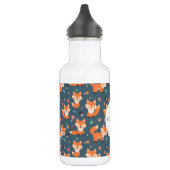 Cute Oranje Fox Pattern Illustratie met Monogram Waterfles (Links)