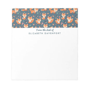 Cute Oranje Fox Pattern Illustratie Notitieblok