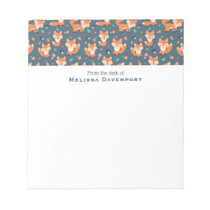 Cute Oranje Fox Pattern Illustratie Notitieblok