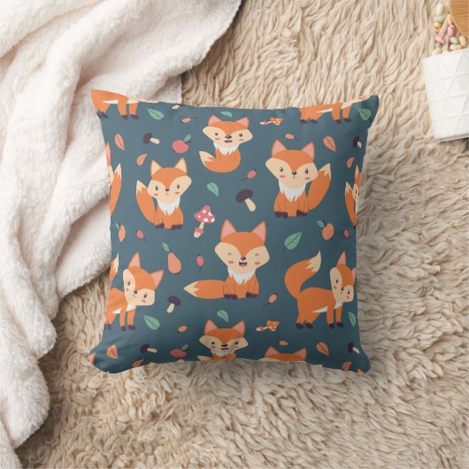Cute Oranje Fox Pattern Kussen (Deken)