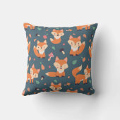 Cute Oranje Fox Pattern Kussen (Achterkant)