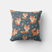 Cute Oranje Fox Pattern Kussen (Voorkant)