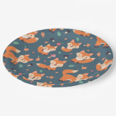 Cute Oranje Fox Pattern Papieren Bordje (Gekanteld)