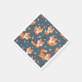 Cute Oranje Fox Pattern Servet (Hoek)
