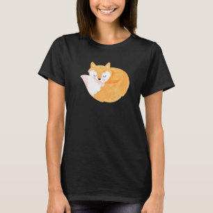 Cute Oranje Fox  Waterverf Wildlife Animal T-shirt