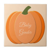 Cute Oranje Gender Neutral Pumpkin Custom Tegeltje (Voorkant)