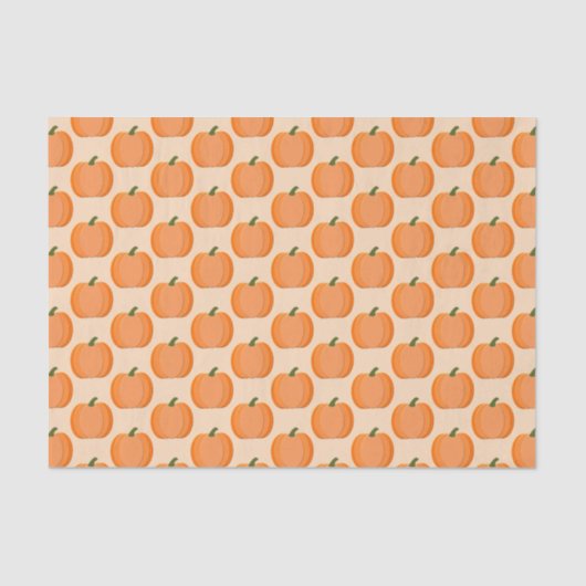 Cute Oranje Gender Neutral Pumpkin Pattered Tissuepapier (Voorkant)