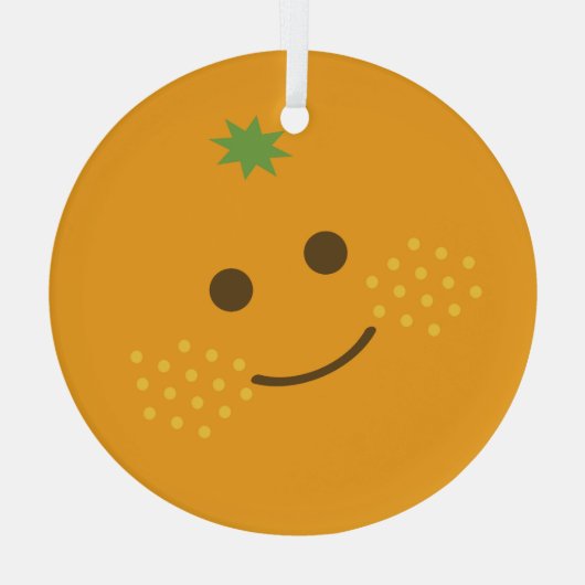 Cute Oranje Glas Ornament (Achterkant)