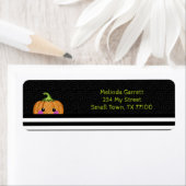 Cute Oranje Glitter Pumpkin Halloween Adres Etiket (Insitu)
