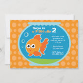 Cute Oranje Goldfish Invitation Kaart (Voorkant)