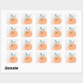 Cute Oranje Green Abstract Fruity Citrus Logo Vierkante Sticker (Vel)