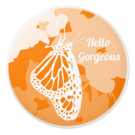 Cute Oranje Hallo geweldige Monarch Butterfly Keramische Knop