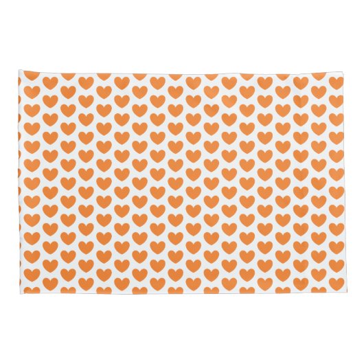 Cute Oranje Hearts Pattern Omkeerbaar Kussensloop (Achterkant-Rechts)