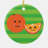 Cute Oranje Keramisch Ornament (Achterkant)