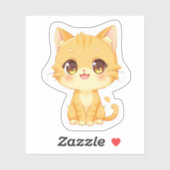 Cute Oranje Kitten Sticker (Vel)
